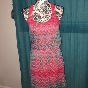 Beautiful Coral and Teal Dress